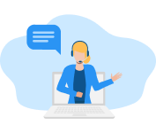 MyArabisc customer support illustration with agent wearing headset offering assistance online